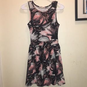 Black, light pink and white skater dress